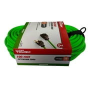 (2 pack) Hyper Tough 16AWGX3C 100ft Indoor and Outdoor Light Duty High Visibility Green Vinyl Extension Cord