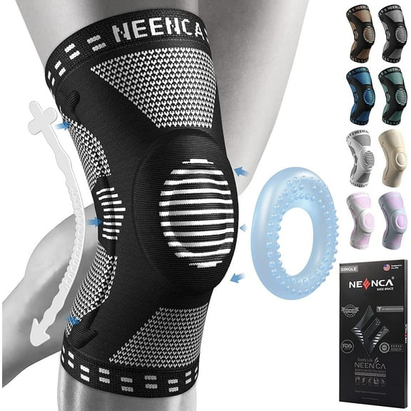 NEENCA Professional Knee Brace for Pain Relief, Medical Knee Support with Patella Pad & Side Stabilizers, Compression Knee Sleeve for Meniscus Tear, ACL, Joint Pain, Runner, Workout-L