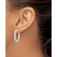 thumbnail image 3 of Sterling Silver Rhodium-Plated Cz In And Out Hinged Hoop Earrings (27 X 28) Made Indonesia qe7966, 3 of 5