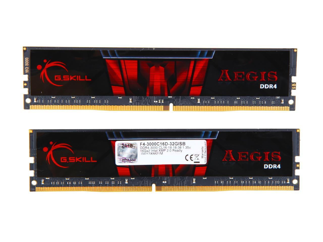 G.SKILL Aegis 32GB (2 x 16GB) 288-Pin PC RAM DDR4 3000 (PC4 24000