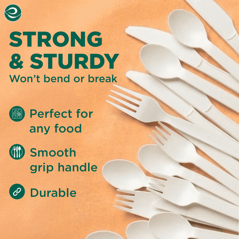 Eco Soul Plant-Based Compostable Cutlery Set, 24 Count photo 7