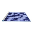 thumbnail image 2 of Ahgly Company Machine Washable Indoor Round Abstract Blue Modern Area Rugs, 7' Round, 2 of 4