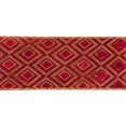thumbnail image 2 of Vickerman Q145564 Gold & Burgundy Diamond Lame Ribbon, 2.5 in. x 10 yard, 2 of 2