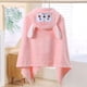 thumbnail image 5 of Toalla de baño para bebé de terciopelo de coral, toalla con capucha, chal de albornoz para bebé, albornoz suave de secado rápido absorbente para bebé, rosa, 5 of 7