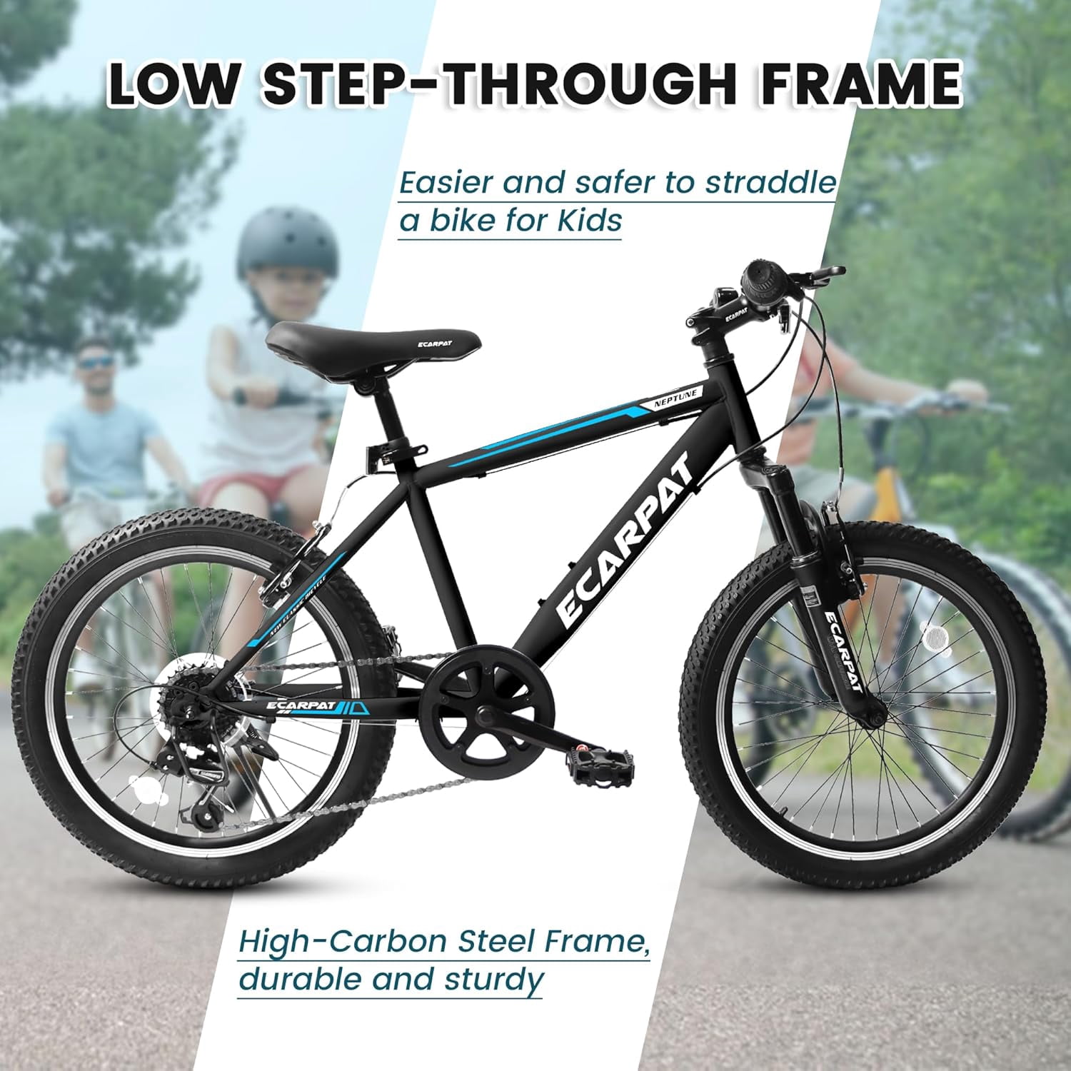 Ambifirner 20 Inch Fat Tire Mountain Bike With Shimano 7 Speed, Front And Rear V-Brakes All-Terrain Tires Bicycle