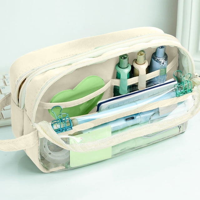 Estuche Grande para Lápices con Múltiples Compartimentos y Doble Cremallera. Hermoso Estuche, Ideal para Estudiantes, Adultos y Oficina.
