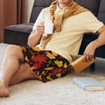 thumbnail image 2 of Daiia Autumn Maple Leaves A Mens Woven Stretch Pajama Short,Short Pajama Pants-Small, 2 of 7
