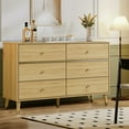 thumbnail image 3 of MIDODO 6 Drawer Dresser with 4 Foldable Drawer Dividers, Wood Mid Century Modern Chest of Drawers, Dresser TV Stand, Storage Drawer Organizer, 3 of 10