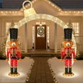 thumbnail image 3 of Christmas Nutcracker Bear 5ft Pop UpLighted Large Holiday Decoration w/150 Twinkling LED lights for Outdoor, Indoor - Red, 3 of 7