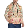 thumbnail image 2 of Pofeuu Indian Paisley 1 Print Mens Casual Hooded Collar Drawstring Hoodies Pullover Sweatshirts Casual Long Sleeve Shirts-X-Large, 2 of 7