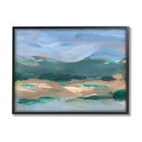 Abstract Landscape Blue Sky Scenery Landscape Painting Black Framed Art Print Wall Art