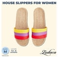 thumbnail image 2 of House Slippers for Women, Linen & Jute Open-toes Slides with Skipproof Breathable Sole (M, 7.5-8), 2 of 7