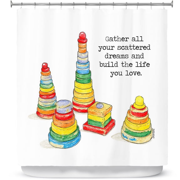 Shower Curtains 70" x 93" from DiaNoche Designs by Marley Ungaro - Toys Stacking Rings Dreams