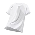 thumbnail image 3 of COSFO Crew Neck Men's Shirts Short Sleeve Striped Athletic Tops Pullover Loose Breathable Mens Classic T-Shirt, 3 of 4