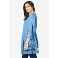 thumbnail image 3 of Roaman's Women's Plus Size Lace Illusion Blouse, 3 of 6