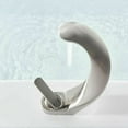 thumbnail image 3 of CES Bathroom Sink Waterfall Faucet, Modern Waterfall Bathroom Faucet Single Hole Vanity Sink Faucet Single Handle Hot and Cold Basin Mixer Tap with 2 Hoses (Brushed Nickel), 3 of 8