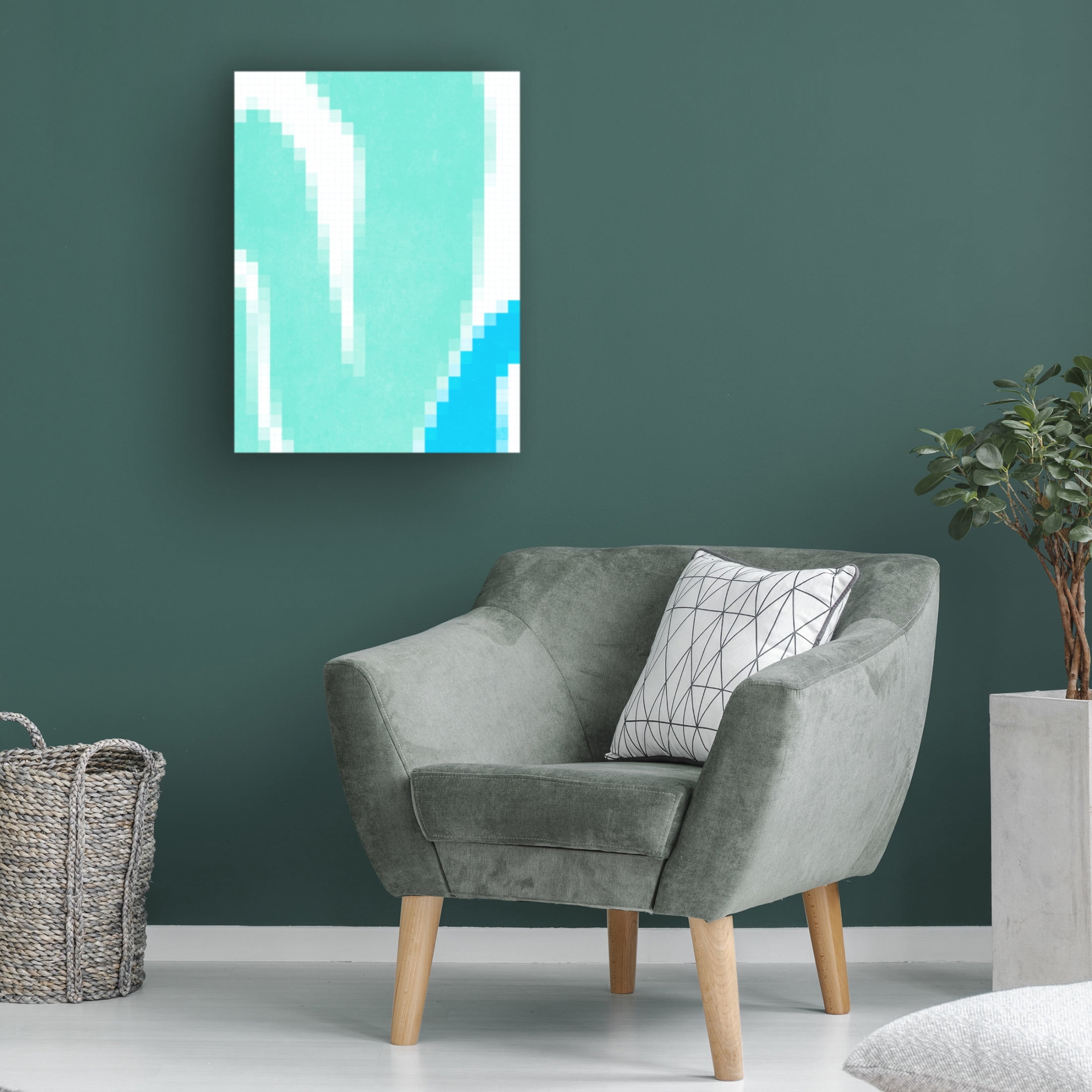 Trademark Fine Art June Erica Vess Pixel Leaves V Canvas Wall Art