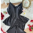 thumbnail image 4 of SYMOID Sexy Pajamas for Women Set Solid Pajama Sets Cami Pants Black Size 3XL, 4 of 5