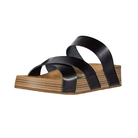 

Cglfd Women S One-Line Sandals Platform Slippers Platform Wedge Beach High Heel Sandals Height Increasing Shoes