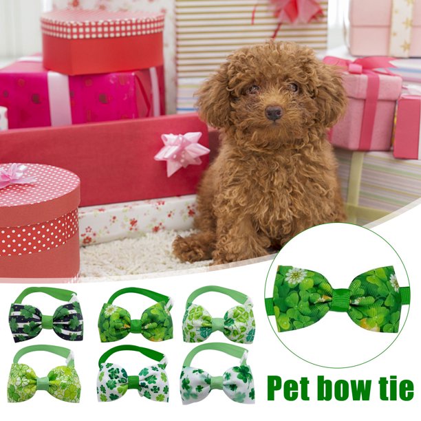 Pajarita para perro gato o perro Collar para con pajarita pajarita Wdftyju de trébol irlandés Collar para gatito accesorios para mascotas