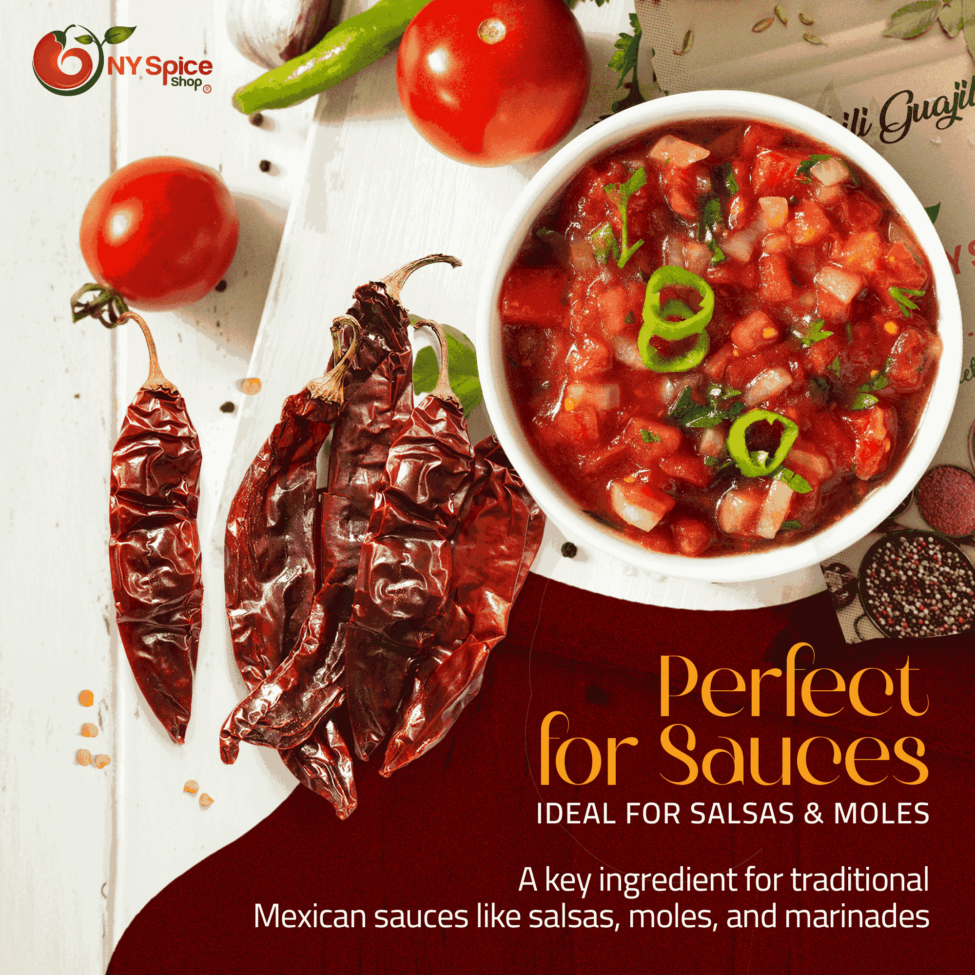 NY SPICE SHOP Chili Guajillo - 3 Pound - Mexican Dried Peppers - Dried Chili