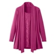 thumbnail image 2 of Woman Within Plus Size 2-Fer Cardigan & Attached Lace Tunic, 2 of 6