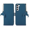 thumbnail image 5 of Nalacover for Samsung Galaxy S23 Plus Synthetic Leather and Soft TPU Case,360 Protection Flexible Luxury Magnetic RFID Flip Wallet Card Slots Kickstand Shockproof Cover with Cute Pendant.Blue, 5 of 8