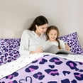 thumbnail image 5 of jejeloiu Chic Leopard Print Full Size Comforter Sets,Jungle Animal Bedding Comforter Set,Purple Cheetah Pattern Bedding Sets For Girls Kids,Ultra Soft Home Decor Reversible,3pcs, 5 of 8