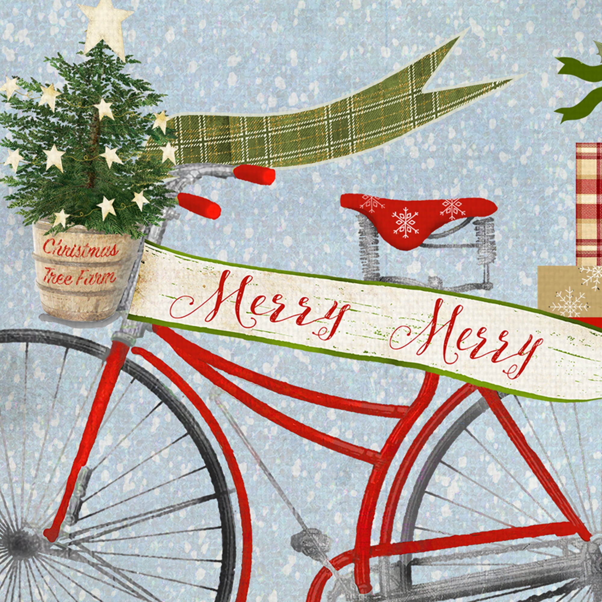 Free Shipping! Masterpiece Art Gallery Christmas Bicycle Canvas