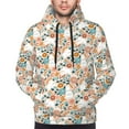 thumbnail image 2 of Bingfone Cute Rabbit Floral Men's Drawstring Hoodie Long Sleeve Pocket Sweatshirts-3X-Large, 2 of 6