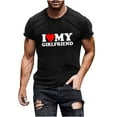 thumbnail image 2 of Yaoyar Men's Fashion Short Sleeve Out Blouse Valentine's Day Letter Print Gift Shirt T-Shirt Tops Valentines Day Shirts Funny Tshirt Black,2XL, 2 of 5