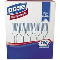 Dixie Fh207 Plastic Cutlery, Heavyweight Forks, White, 100/Box