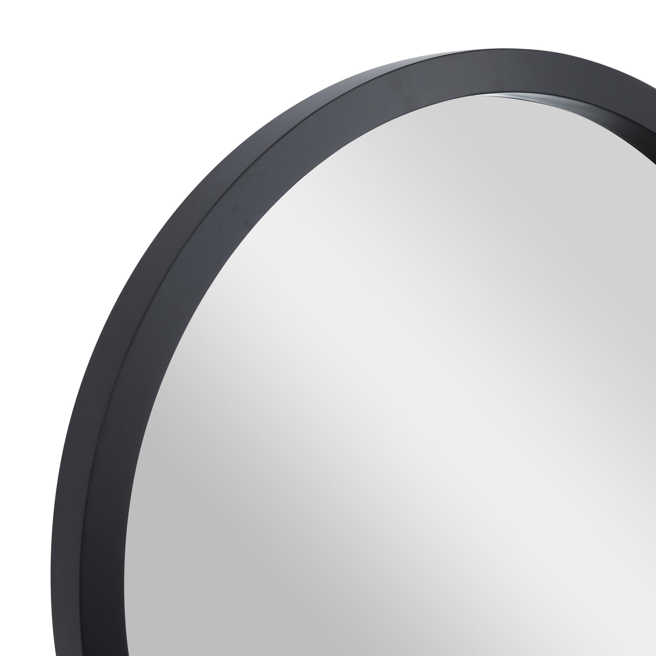 DecMode 30" x 30" Black Wall Mirror with Thin Frame