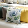 thumbnail image 3 of BANET Pastoral Style Floral Watercolor Throw Pillow Cover, Living Room Decorative Square Pillowcase, Plant and Floral Sofa and Bedroom Cushion Cover. White, 3 of 5