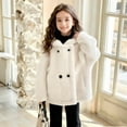 thumbnail image 7 of NAISIBABY Girls Faux Fur Coat, Hooded Fluffy Thermal Lined Double-Breasted Winter Fashion Warm Coat White 13T, 7 of 7