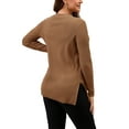 thumbnail image 3 of INSPIRE CHIC Women's Maternity Nursing Sweater Winter Warm Side Zip for Breastfeeding Stretchy Knit Blouse Top Khaki X-Large, 3 of 6