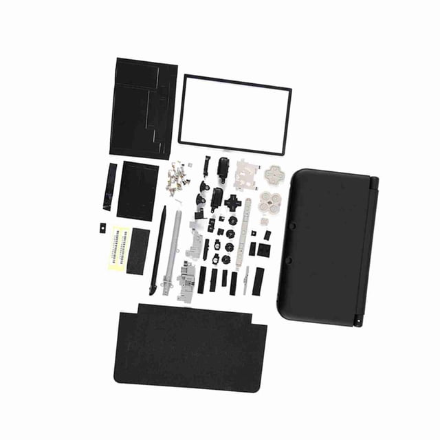 Full Housing Case, Cover Shell Repair Parts Complete Fix Replacement Kit Complete Housing Shell Kit Complete Housing Replacement Kit with Buttons and Srews Kit for 3DS XL