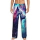 thumbnail image 1 of Balery Starry Multicolored Wolf Pantalones de pijama para hombre, pijama ultraligero, pantalón de descanso-Small, 1 of 6