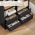 thumbnail image 6 of Homfa Double Row 6 Tier Bookcases, 71 in Tall Bookcase Bookshelf with 4 Drawers and 8 Display Cubicles, for Home Office Living Room, Black, 6 of 8