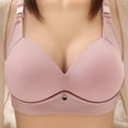 thumbnail image 3 of Plus Size Bra Women Full-Coverage Bra Feature V-Neck Soft Bra Style W-213 Pinks 3XL, 3 of 4