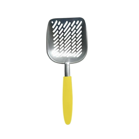 yulier Cat Litter Scoop, Aluminum Alloy Sifter, Deep Shovel with Long Handle, Non-Stick Heavy Duty Metal Litter Shovel for Cat Litter Box, Cat Poop Sifting