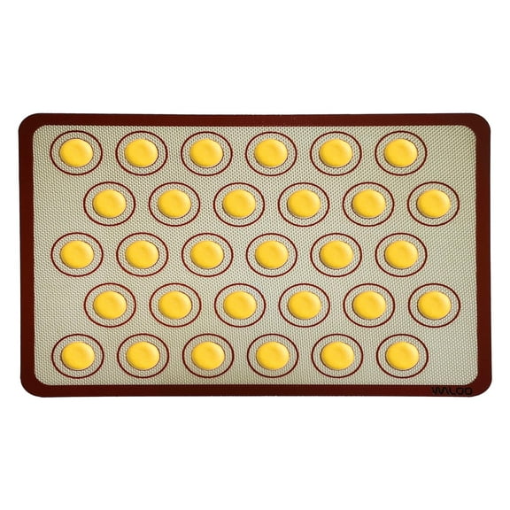 Waloo Home Silicone, Clean, Non-Stick, Food Safe 2 Pc Baking Mat, Macaron Fits Tray Size 11 by 16.5