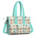 thumbnail image 2 of Teacher Tote Bag,Lovely Dog Breeds Teacher Utility Tote Bag,Large Work Tote Bags for Women with Multiple Pockets,Top Zipper Closure,13.8x10.6x6.7 Inch, 2 of 5