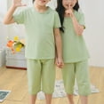 thumbnail image 4 of Kids Clothes Cotton Short Set Casual Outfit Summer Short Sleeve Top and Shorts 2-12Y, 4 of 4