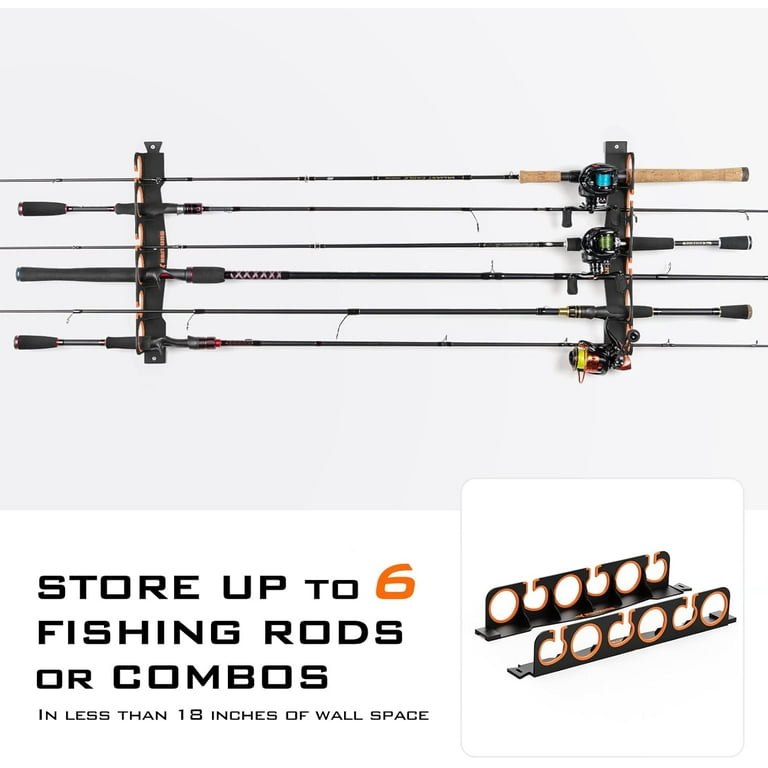 KastKing 6-Rod Wall Mount Fishing Rod Holder, Black photo 6