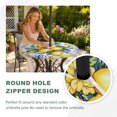 thumbnail image 4 of Round Outdoor Tablecloth with Umbrella Hole and Zipper, Yellow Lemon Tablecloth with Elastic Waterproof, Middle Century Blue Italian Textured Patio Table Covers for 31" - 35" Picnic Pool Tables, 4 of 9