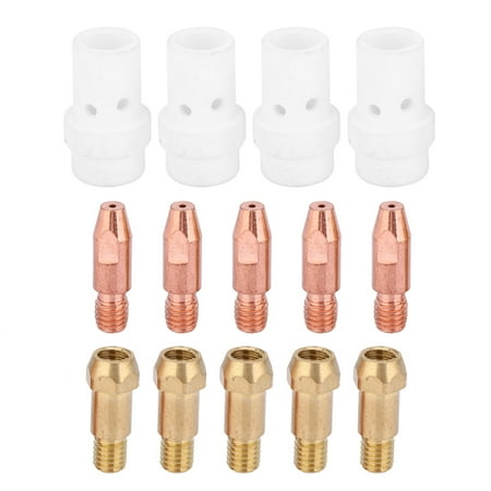 

2024 14pcs Contact Tip Gas Diffuser Tip Holder Set for Binzel 36KD MIG Welding Torch1.0mm
