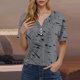 thumbnail image 2 of Camisetas de Manga Corta para las Mujeres Impreso Cuello en V Top Casual, Ligero Y Suave de Algodón para las Mujeres, 2 of 8