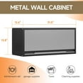 thumbnail image 3 of Coolsun Metal Wall Cabinet, Garage Wall Cabinet with Up-Flip Door, 31.5" W Wall Mounted Metal Storage Cabinet for Kitchen,Garage,Basement,Ware House Assembly Required (Black Gray), 3 of 18