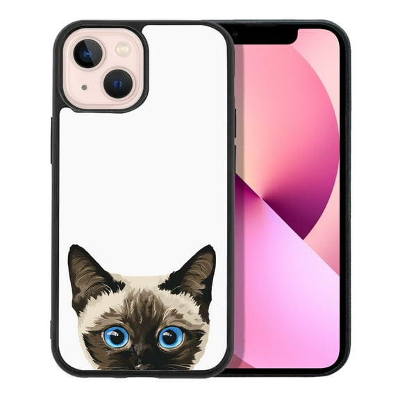 FINCIBO Soft Rubber Protector Cover Case for Apple iPhone 13 mini 5.4" 2021 (NOT FIT Apple iPhone 13 Pro 6.1" 2021/iPhone 13 6.1" 2021/iPhone 13 Pro Max 6.7" 2021), Animal Siamese Kitten Cat